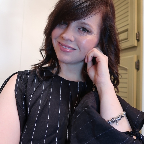 Bell Sleeve Pin Stripe Blouse - Picture 8 of 8